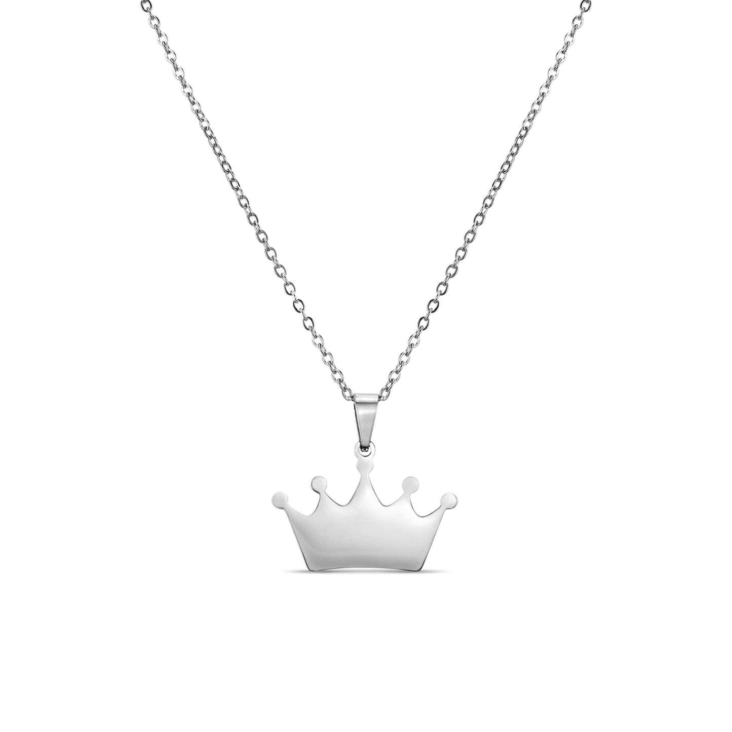 18K PVD Coated Stainless Steel Blank Crown Necklace