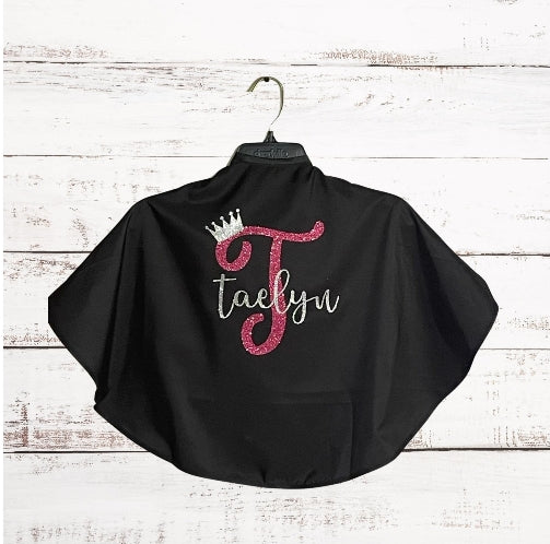 Personalized Black Hair and Makeup Cape