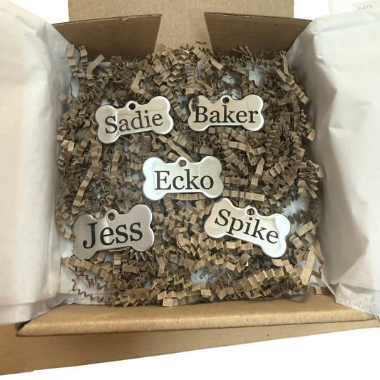 Engraved Dog Bone Tag