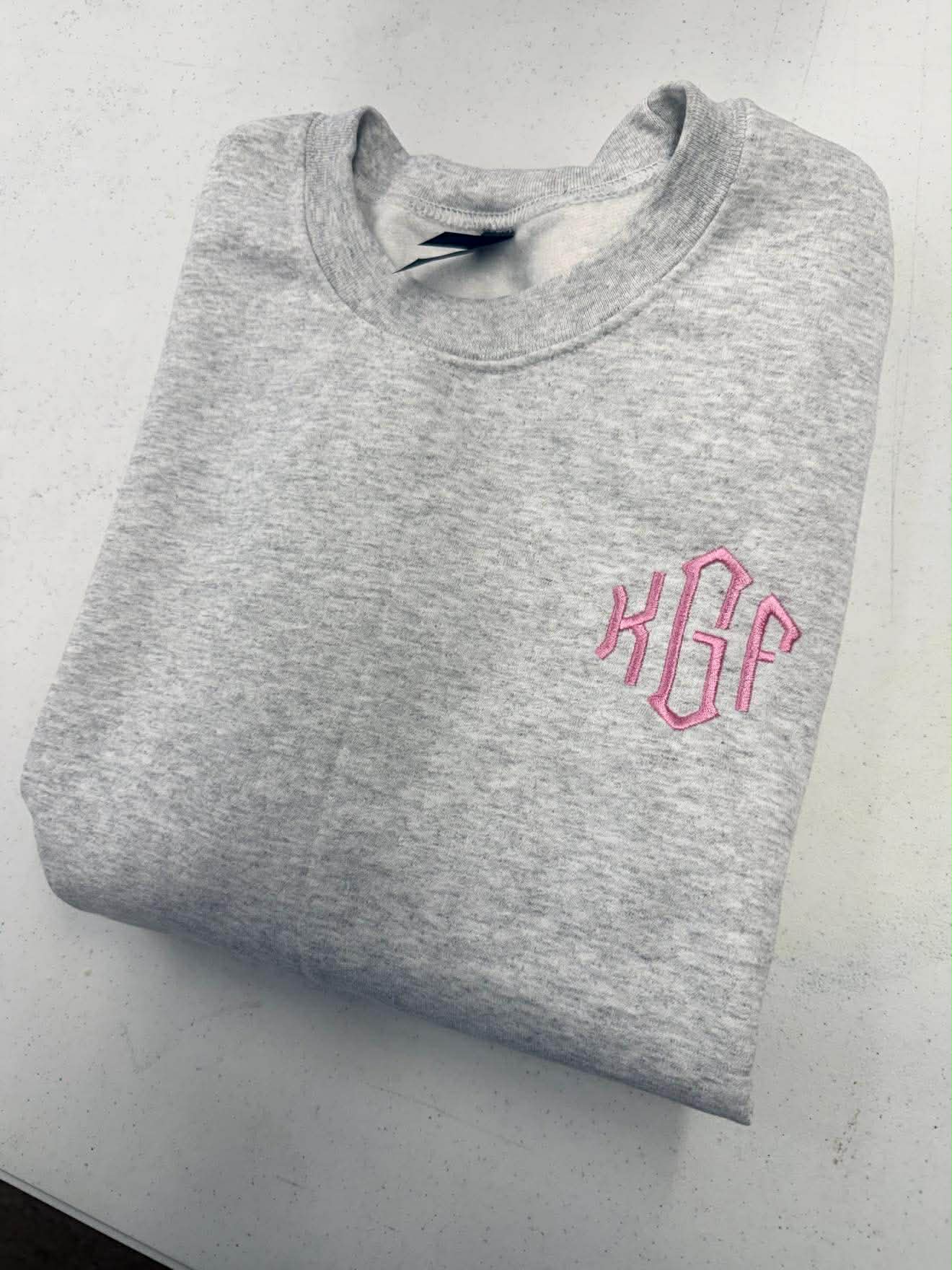 ON SALE Embroidery Monogram Sweatshirt Regular $39