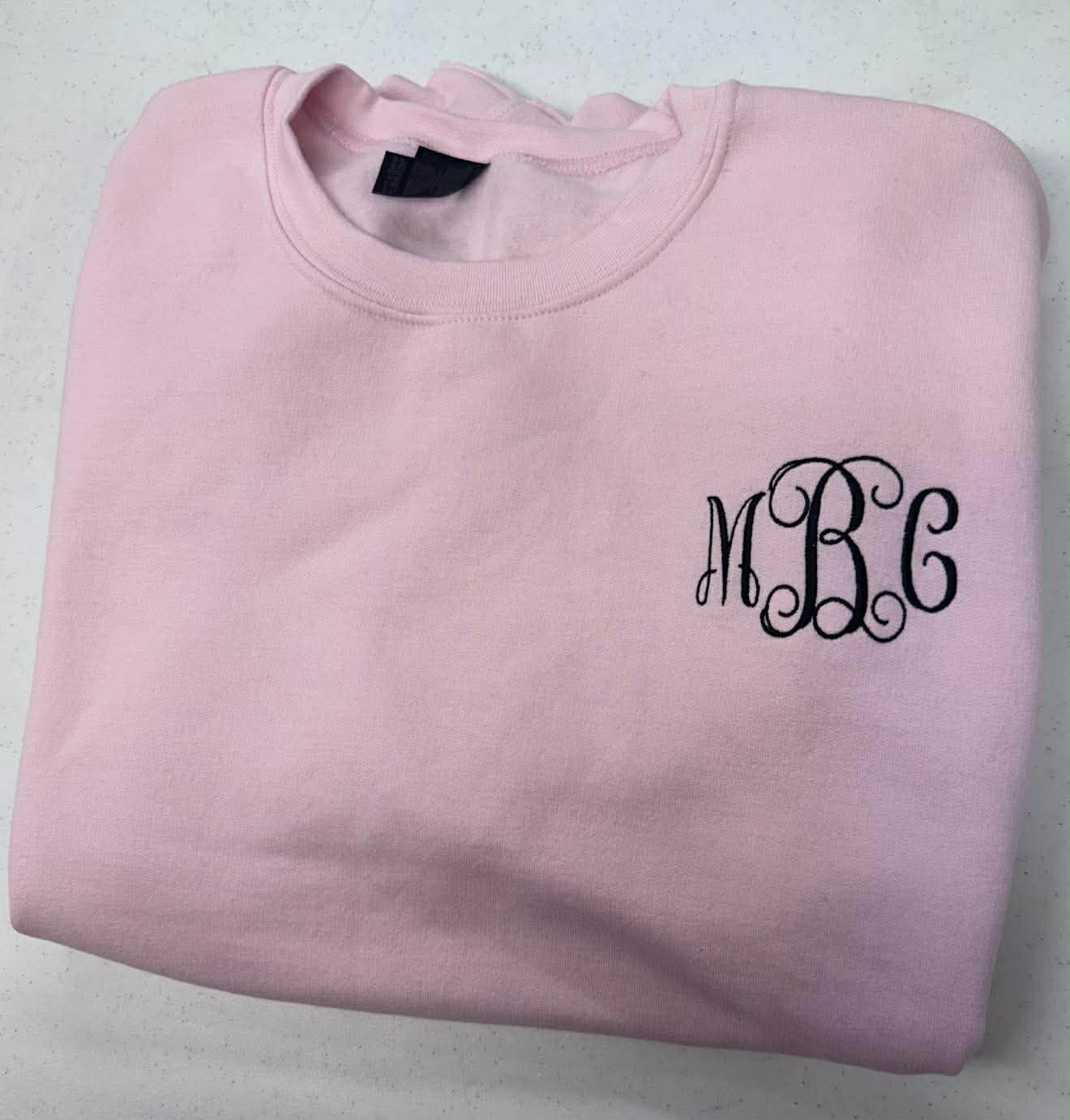 ON SALE Embroidery Monogram Sweatshirt Regular $39