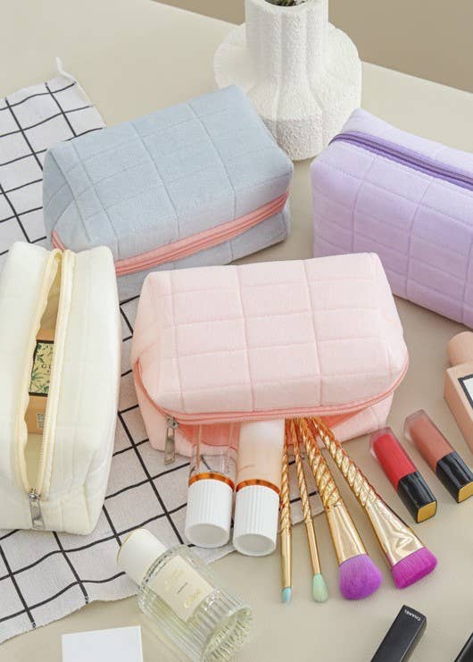 VELVET COSMETIC MAKEUP POUCH BAG | 40P536
