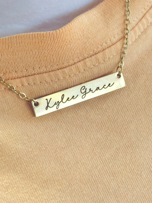 Personalized Custom Bar Necklace