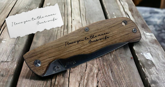 Personalized Engraved Wooden Handle Knife