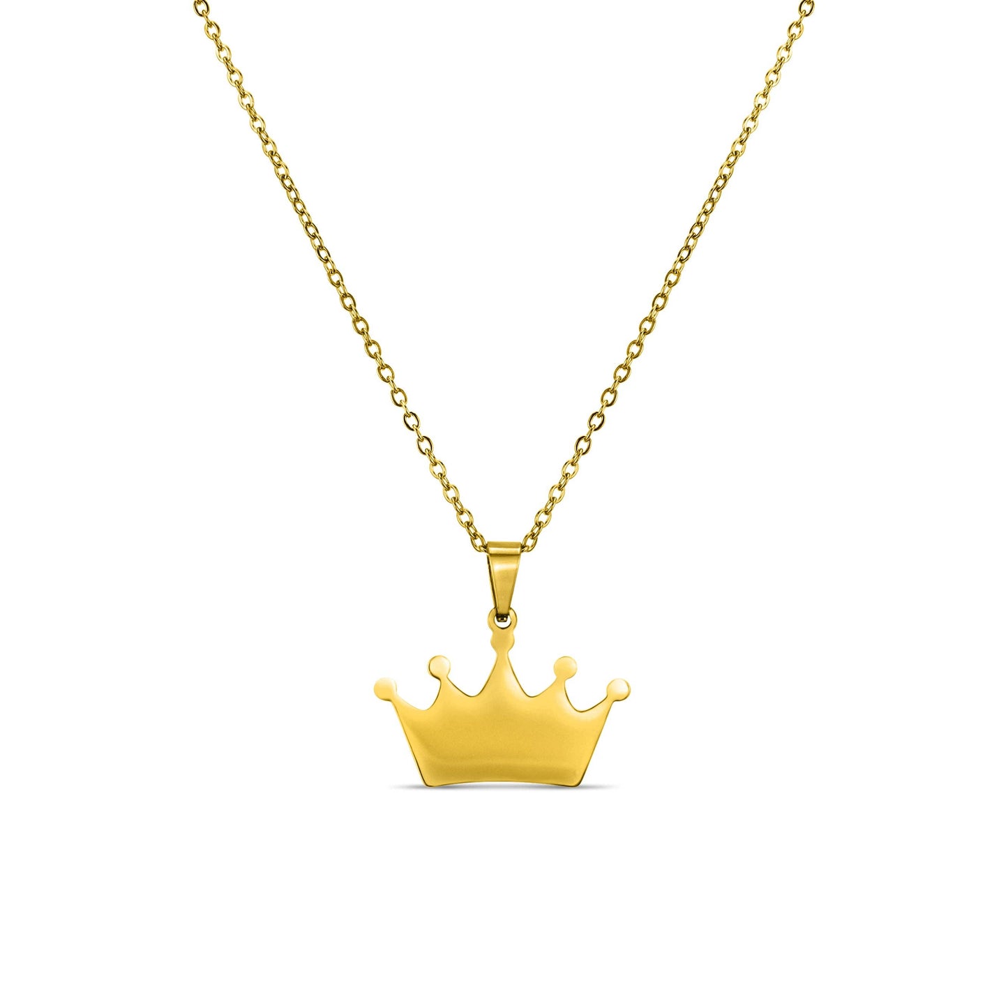 18K PVD Coated Stainless Steel Blank Crown Necklace